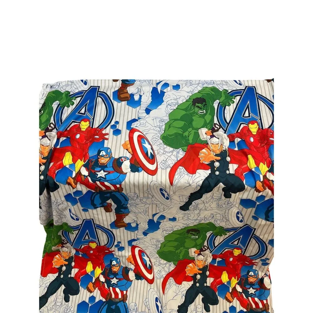 Marvel Avengers 100% Polyester Hulk Capt America Flash Thor Full Flat Bed Sheet